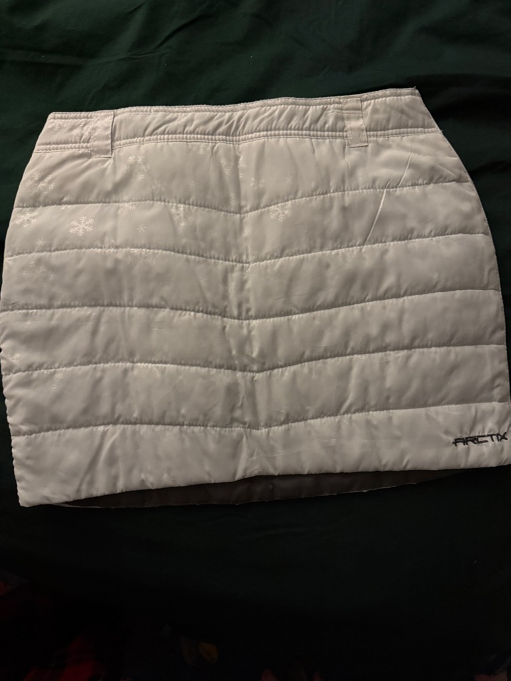 Arctix White Quilted Puffer Insulated  Mini Skirt, size L girls